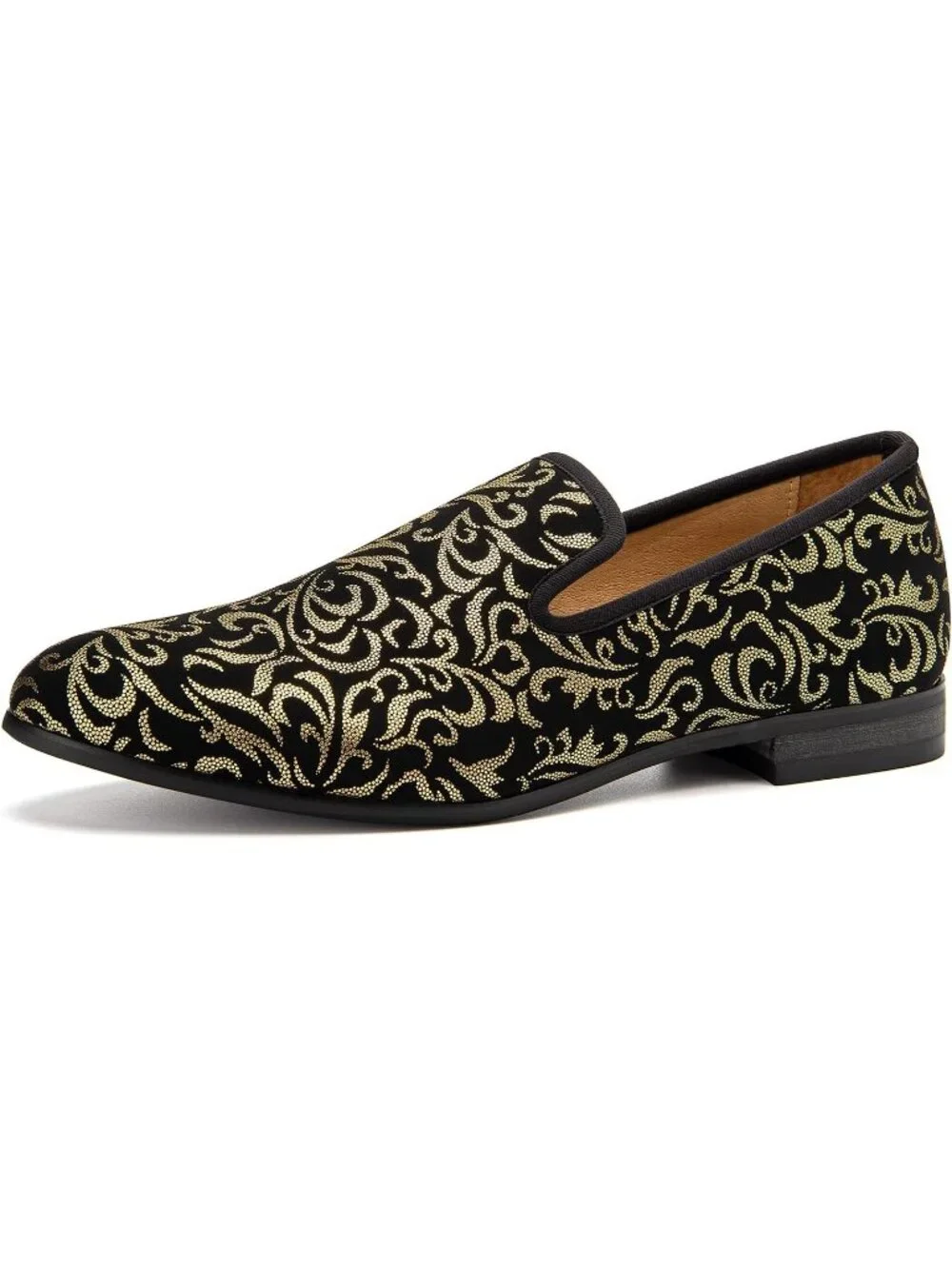 JITAI Men's Gold10 Rubber Loafers Embroidery Comfortable Wedding Prom Shoes